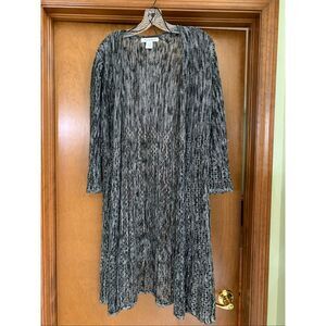 Black White Long Open Cardigan #vest cardigan #casual